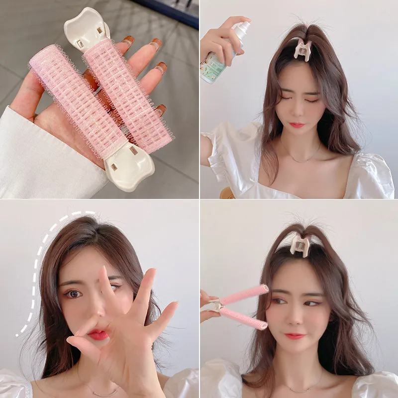 Molletta Volumizzante Radice Capelli Autoadesiva Plastica Nylon Bigodino Acconciatura Frangia Senza Calore Portatile Donne