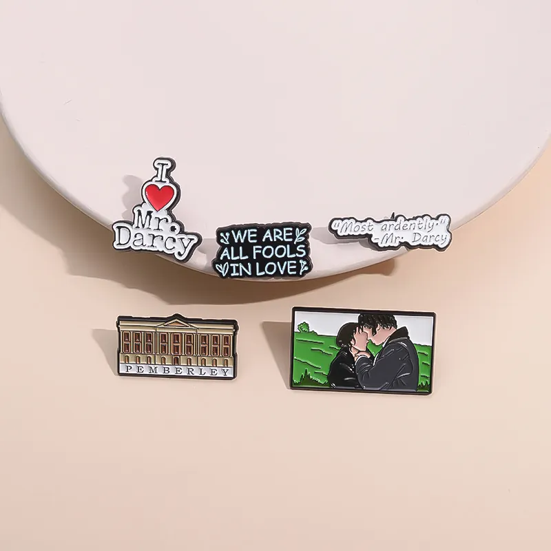 Orgueil Et Préjugés Épinglette Émail Thème Littérature Jane Austen Mr Darcy Elizabeth Alliage Badge Accessoire Vêtements