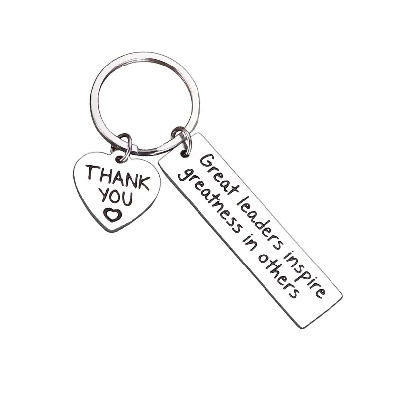 Inspirierender Schlüsselanhänger Edelstahl Graviertes Herz Thank You Great Leaders Zitat Geschenk Für Mentoren Lehrer