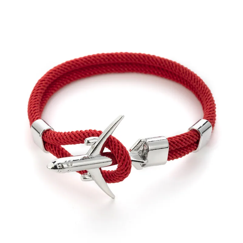 Bracciale In Corda Di Milano Intrecciato A Mano Con Fibbia Ad Aereo In Lega Gioielli Trendy In Stile Nautico