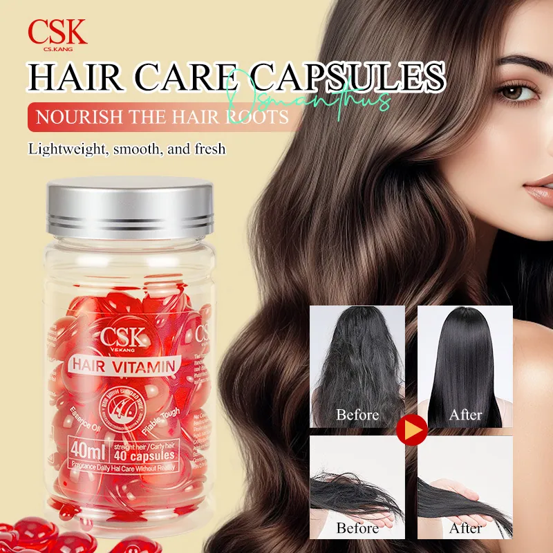 Hair Vitamin Essence Oil Capsules Moroccan Argan Oil Vitamin E Jojoba Oil Nourishing Leave-In Serum For Damaged Hair Smooth