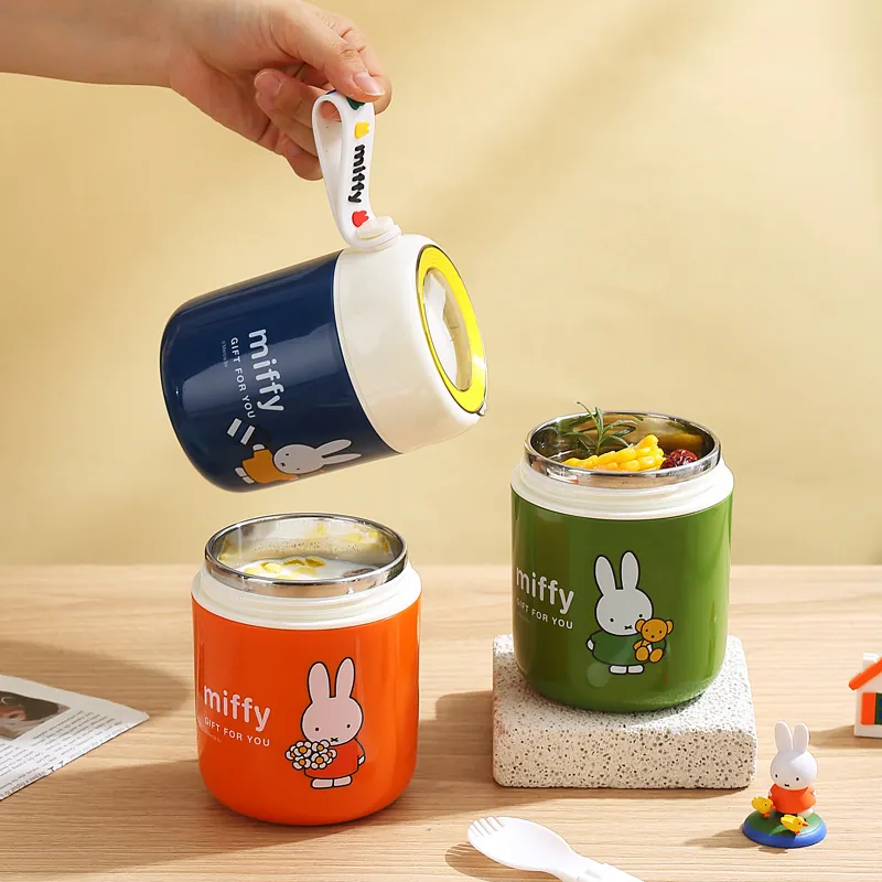 Insulated Soup Cup 304 Stainless Steel Breakfast Mug Portable Thermal Food Container With Handle Leakproof For Office School