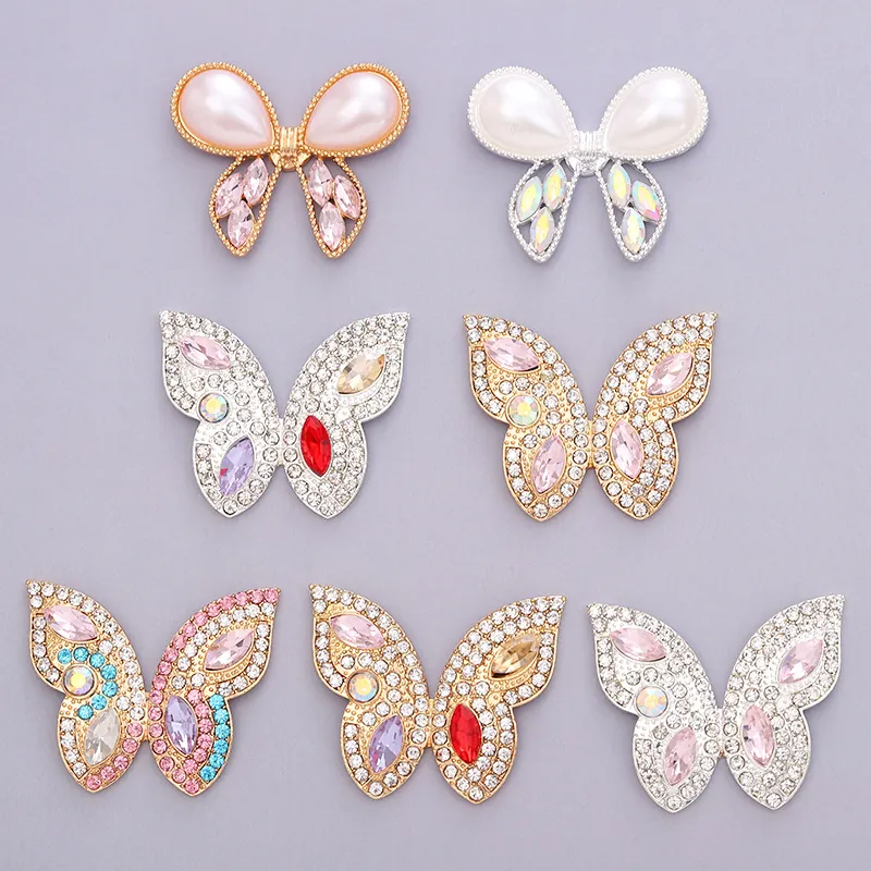 Schmetterling Schleife Legierung Charms Mit Strass Kunstperle DIY Dekoration Für Handyhülle Schuhe Handwerk Schmuck