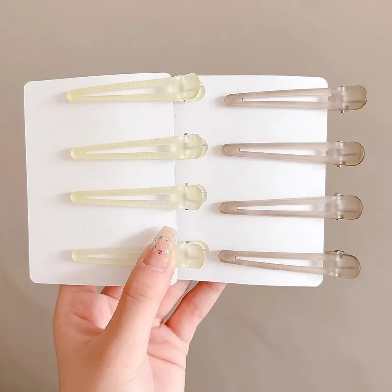 Matte Acrylic Duckbill Hair Clips Non-Slip Seamless Transparent Hair Styling Fixing Pins Simple Elegant For Women Girls