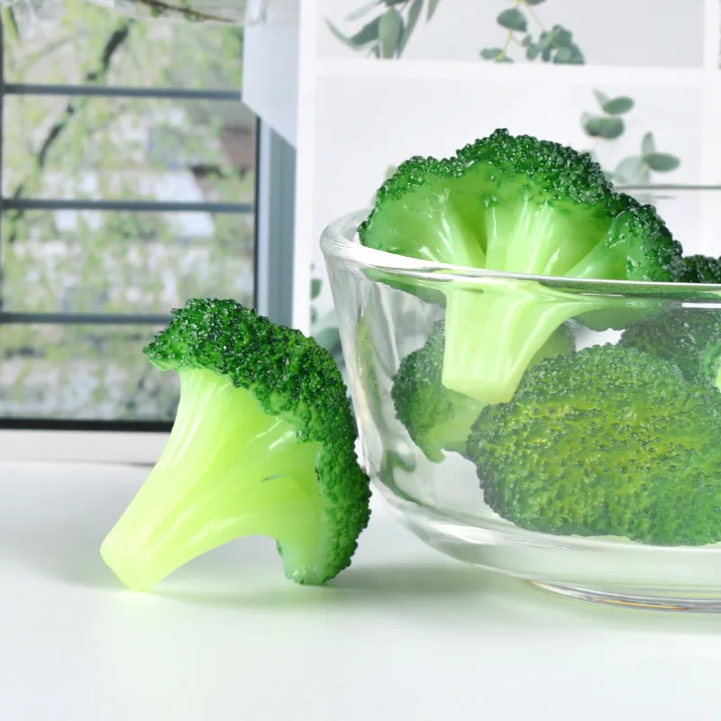 Realistic Simulation Broccoli Cauliflower Keychain PVC Food Model Artificial Vegetable Decorative Props Photography Display