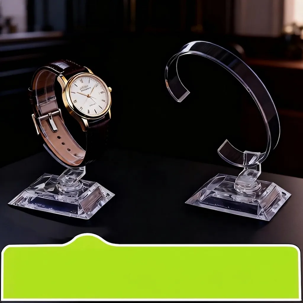 Watch Display Stand Transparent Acrylic C-Shaped Bracelet Holder Countertop Jewelry Rack Detachable Clear Minimalist