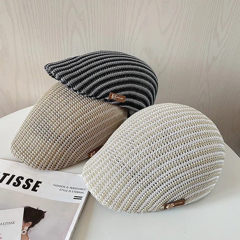 Berretto Piatto In Maglia A Rete Cava Traspirante In Poliestere Retro Parasole Cappello Ivy Estate All Aperto