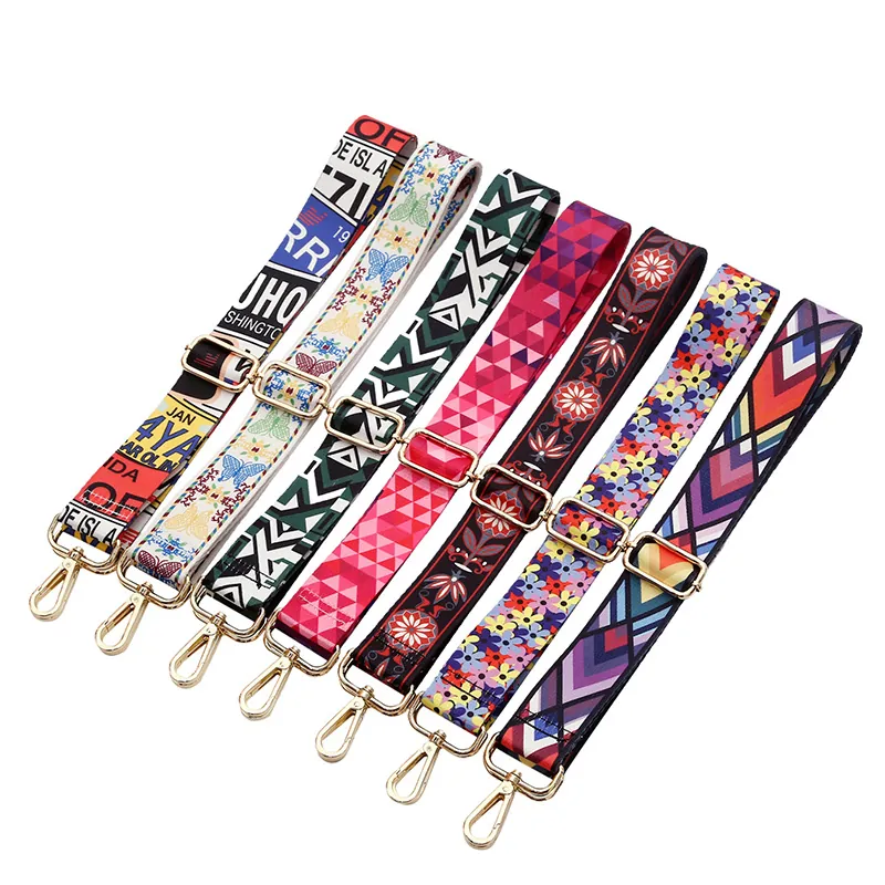 Ethnic Style Woven Replacement Shoulder Crossbody Bag Strap Adjustable Fabric Colorful Geometric Floral Butterfly Print