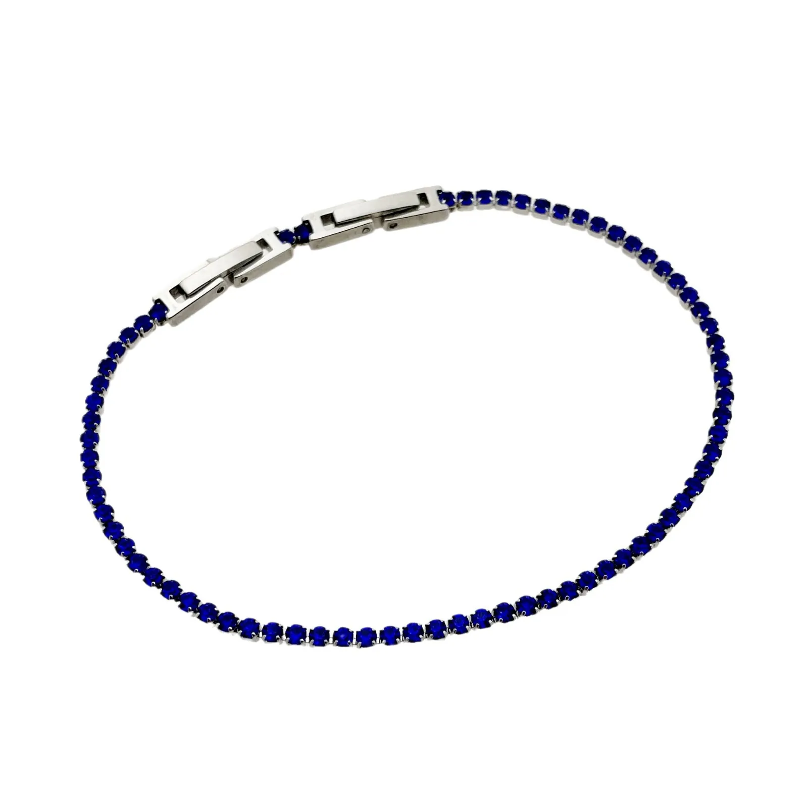 Tennis Bracelet Stainless Steel Cubic Zirconia Inlaid Adjustable Folding Clasp Fashion Jewelry For Women Daily Wear
