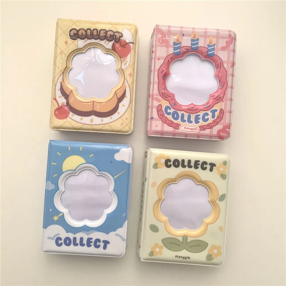 Mini Photocard Holder Photo Album PVC Cartoon Hollow Out Cover For Idol Card Storage INS Style Cute Portable