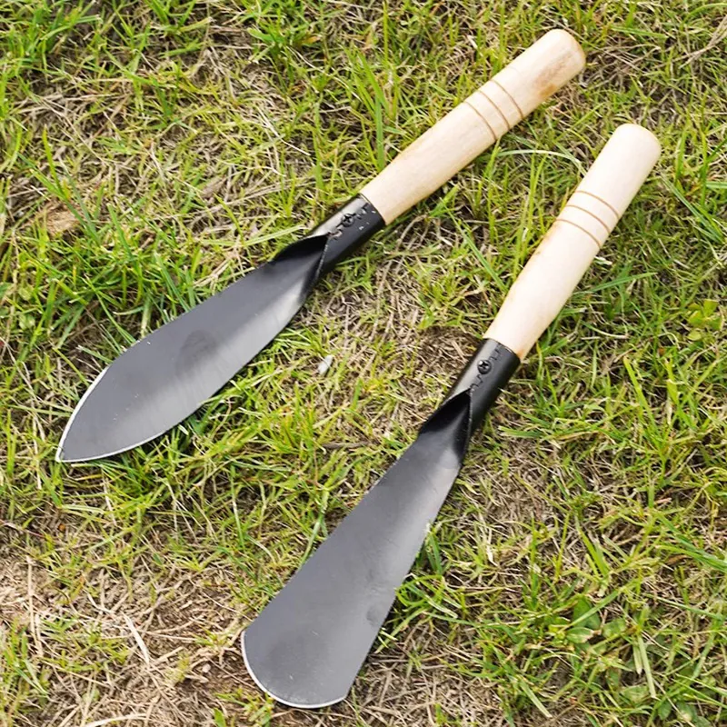 Gardening Hand Shovel Manganese Steel Tool Wood Handle Pointed Flat Head For Planting Digging Yard Outdoor Garden Hand Tools