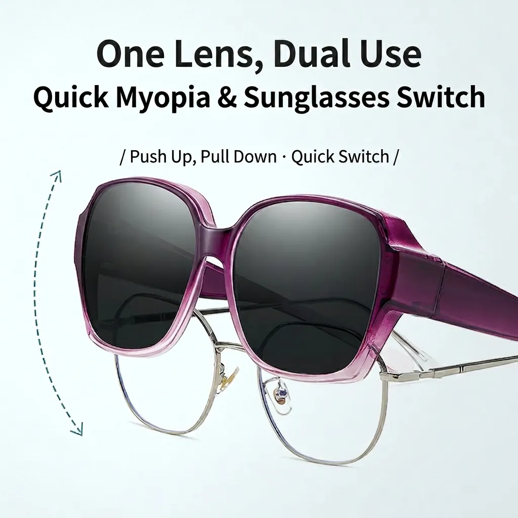 Fit Over Sunglasses Polarized UV400 Large PC Frame Resin Lens Eyewear To Wear Over Prescription Glasses For Women