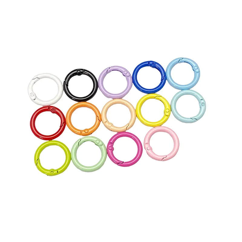 Metal Spring O-Ring Colorful Openable Buckle Clasp For DIY Jewelry Making Keychain Bag Accessory