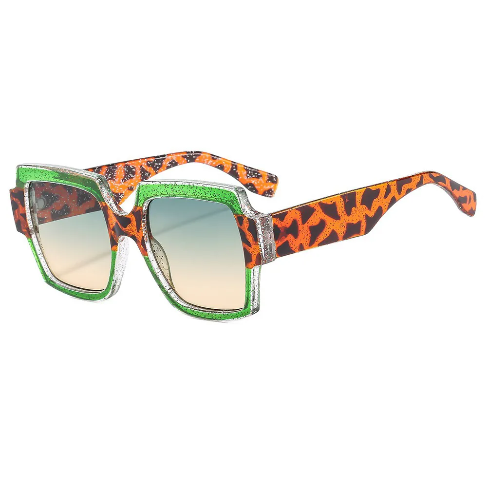 Retro Square Sunglasses Large Frame UV400 Protection Gradient Lenses PC Frame Color Block Fashion Unisex Outdoor