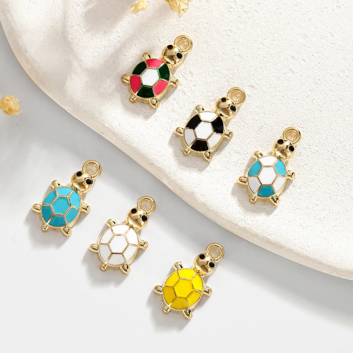 Sea Turtle Charms Alloy Enamel Drip Oil Pendants For DIY Jewelry Making Colorful Cute Ocean Animal Jewelry Accessories