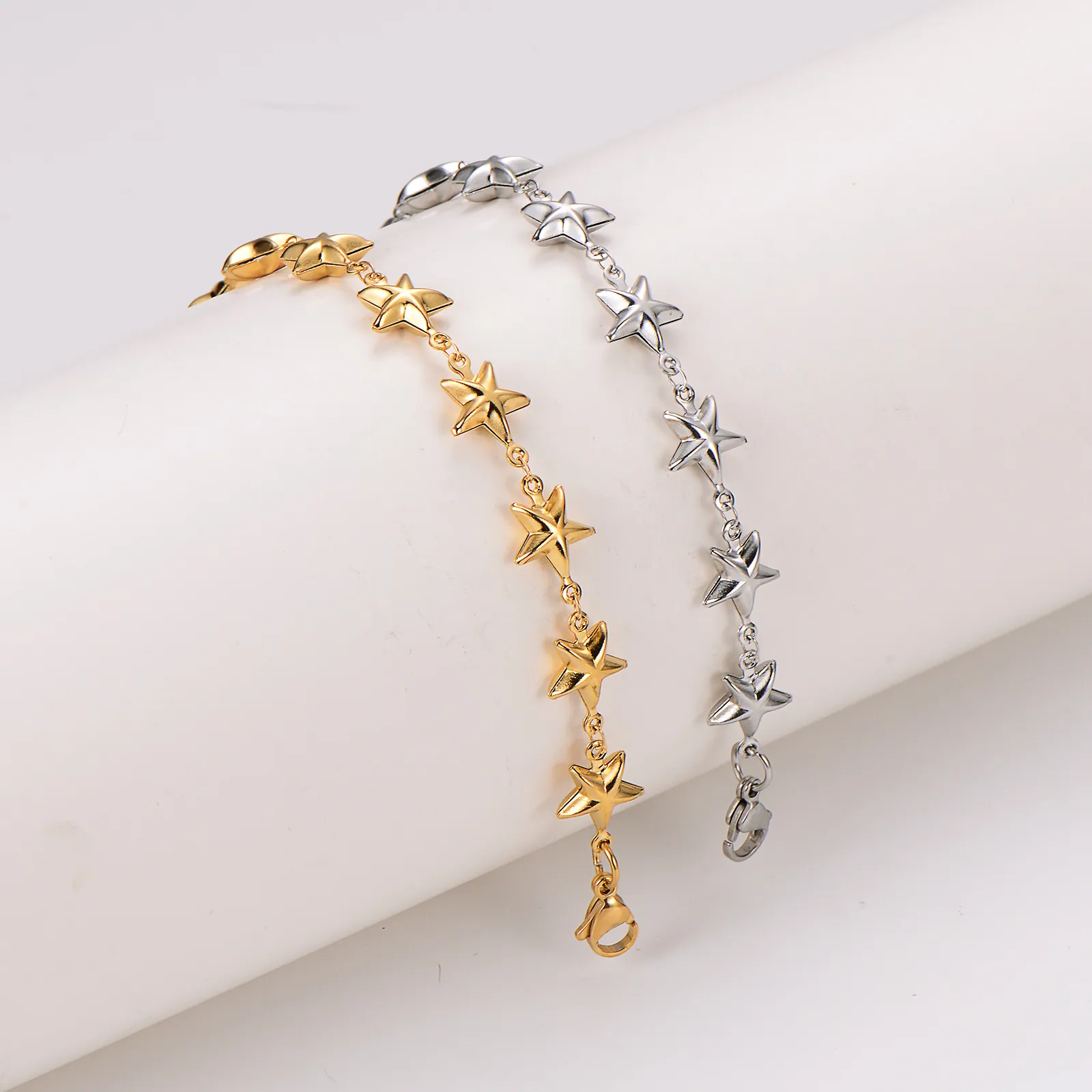 Minimalist Star Link Bracelet 304 Stainless Steel Electroplated Adjustable Chain Fashion Retro Jewelry For Women Men
