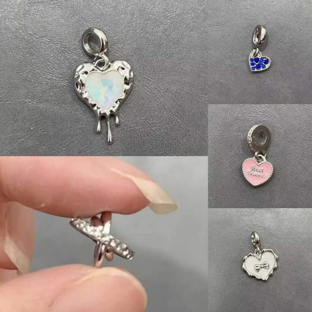 Ciondoli A Cuore Lega DIY Accessori Per La Creazione Di Gioielli Bracciale Con Perline Collana Best Friends Smalto Zircone