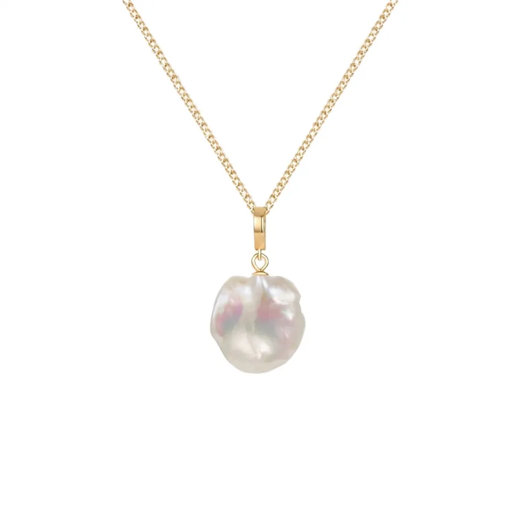 Natural Baroque Pearl Necklace Titanium Steel Layered Snake Bone Herringbone Chain Retro Luxury Clavicle Jewelry For Women