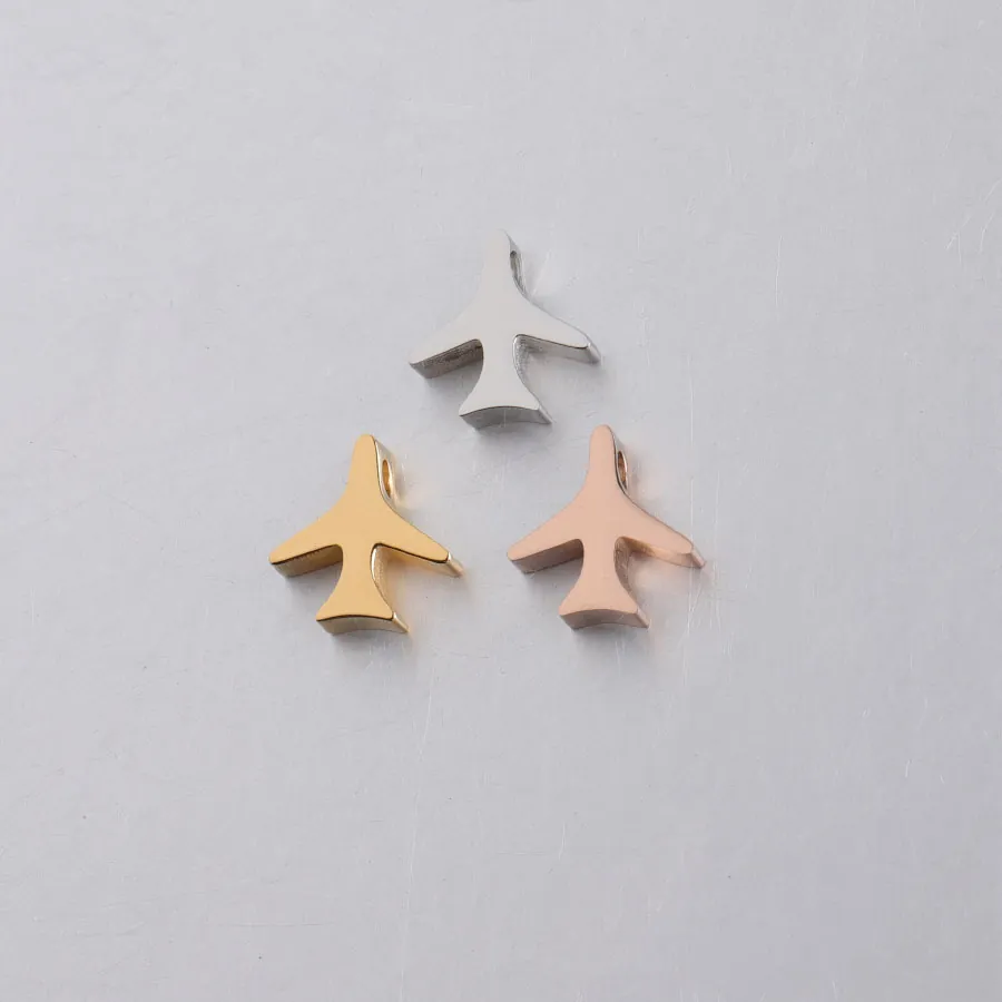 Vliegtuig Charms Kralen 304 Roestvrij Staal Spiegel Gepolijst Vliegtuig Hangers Voor DIY Sieraden Maken Armband Ketting Knutselen