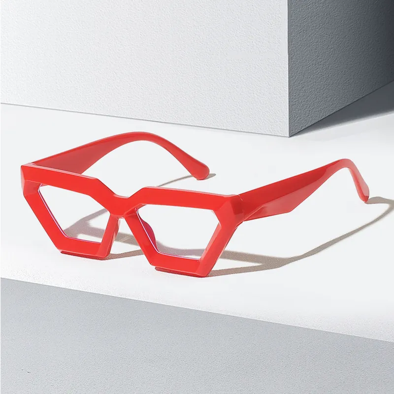 Geometric Irregular Eyeglass Frames With PC Frame And AC Lens Anti Blue Light Fashion Trendy Decorative For Men Women