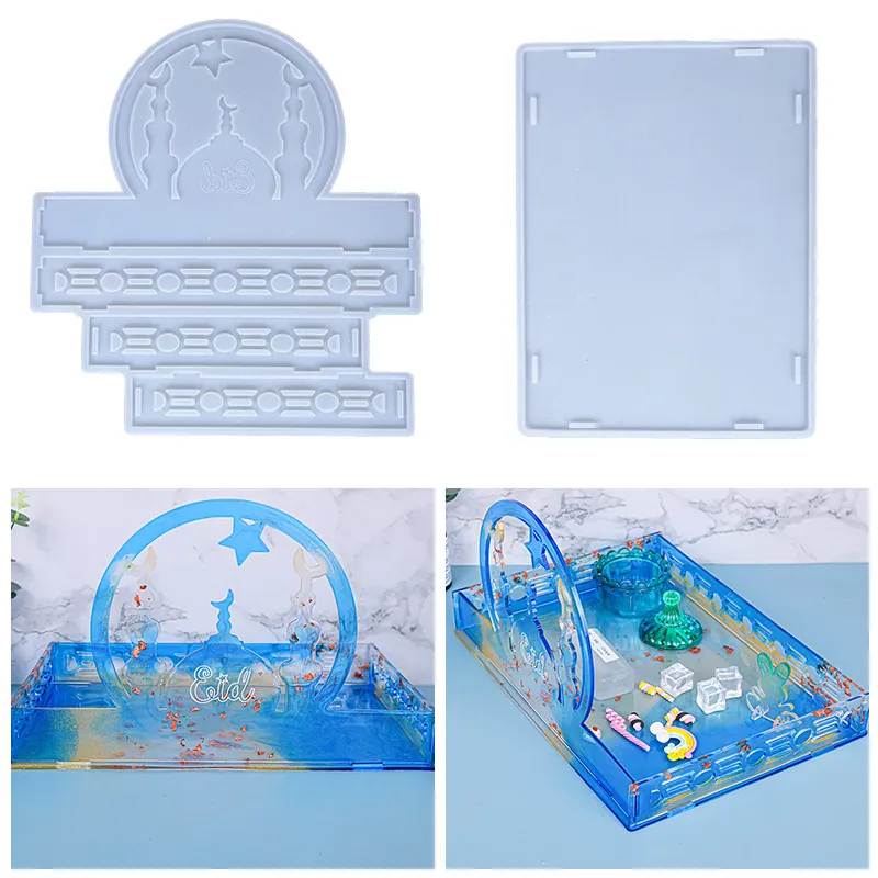 Castle Storage Box Silicone Mold Epoxy Resin DIY Craft Christmas Eid Mosque Silhouette Handmade Modeling Tool