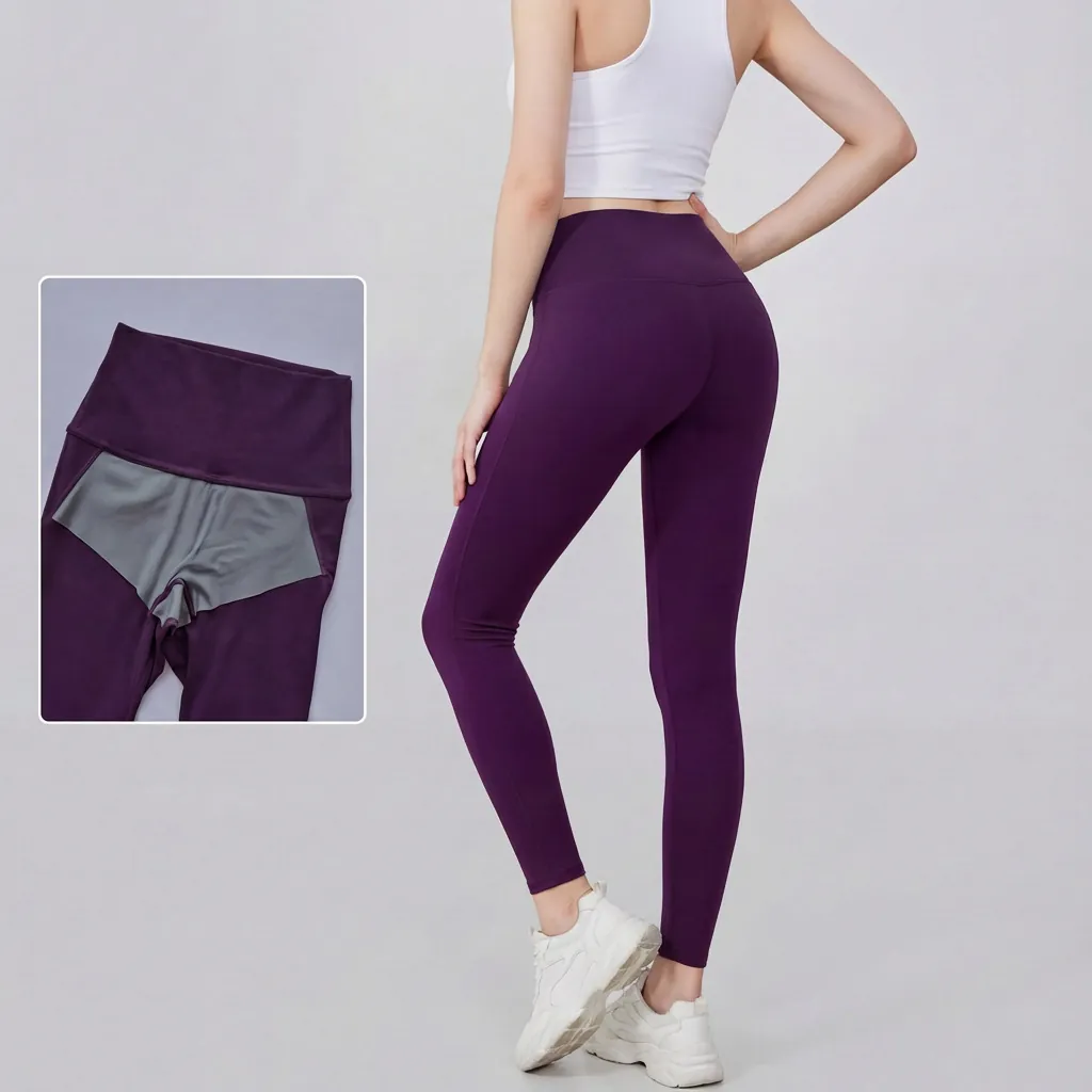 Women High Waist Yoga Leggings Seamless Tummy Control Antibacterial Lining Workout Running Pilates Slim Fit Nylon Spandex Leggings