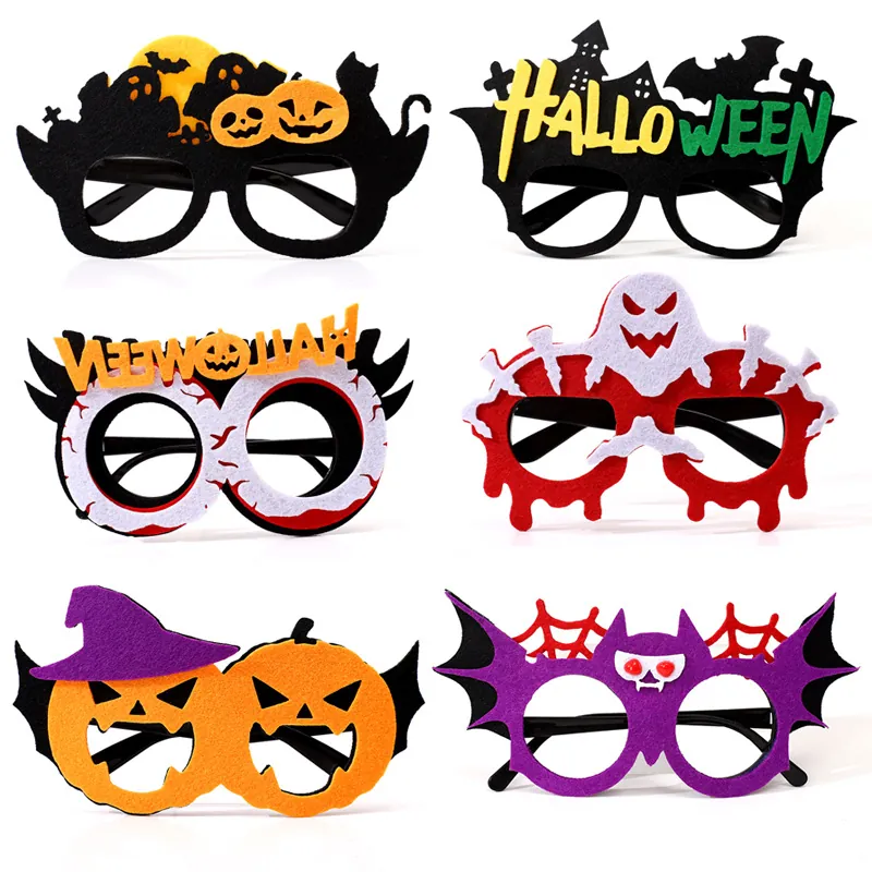 Montures De Lunettes Décoratives Halloween Feutre Plastique Citrouille Chauve-Souris Fantôme Pour Cosplay Accessoires Photo