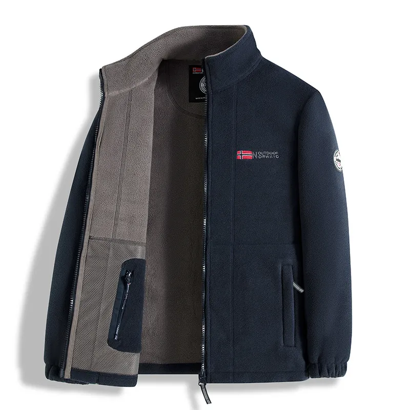Giacca In Pile Uomo Collo Alto Outdoor Caldo Ispessito Full Zip Pile Cappotto Casual Abbigliamento Invernale