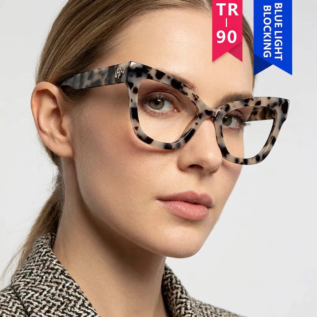 Women Cat Eye Optical Glasses TR90 Frame Anti Blue Light Clear Lens Fashion Vintage Eyeglasses For Lady