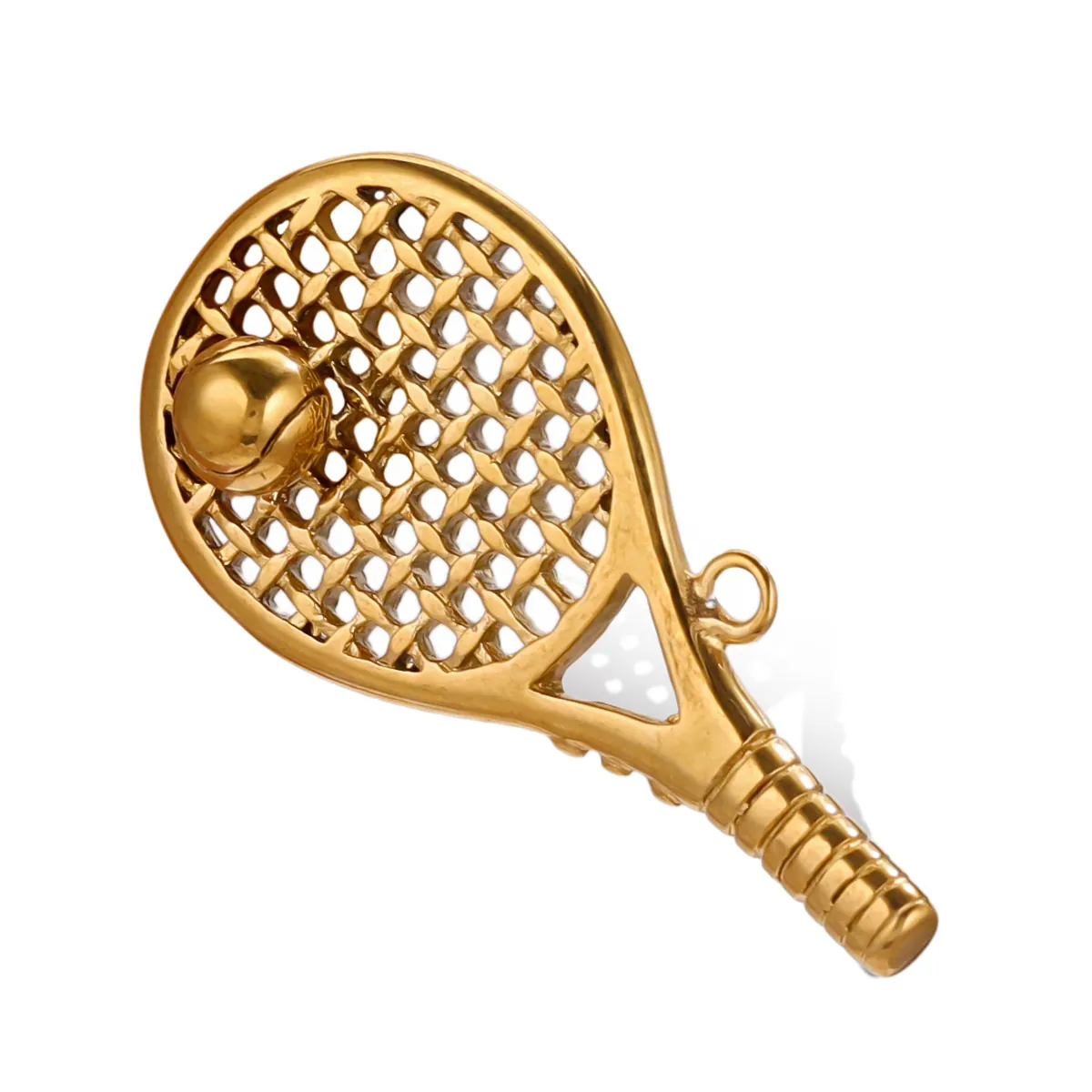 Tennis Schläger Anhänger Edelstahl Sport Thema Für DIY Halskette Armband Schmuckherstellung Dekor