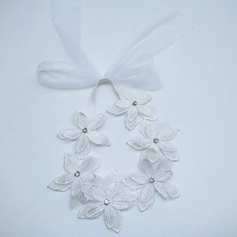Fascia Per Capelli Neonata Fiore In Pizzo Strass Principessa Accessori Elastici Per Capelli Per Servizio Fotografico