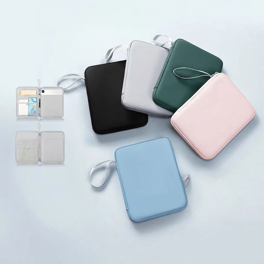 Custodia Per Tablet E Laptop In Pelle PU Impermeabile Antiurto Resistente All'usura Con Manico Portatile E Doppia Cerniera
