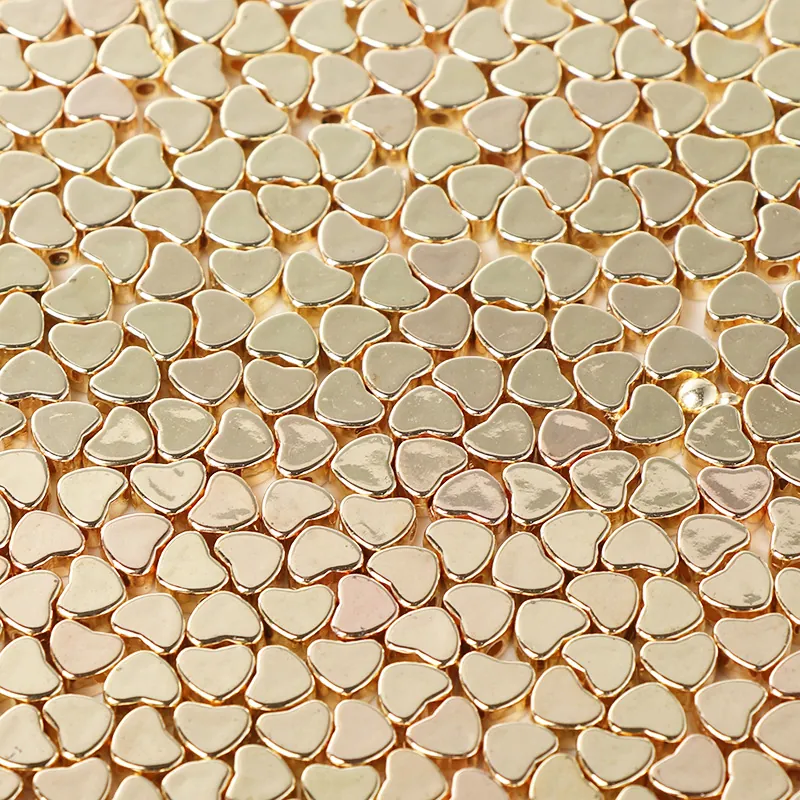 Heart Shaped Loose Beads CCB Electroplated Plastic DIY Jewelry Making For Bracelet Necklace Accessories