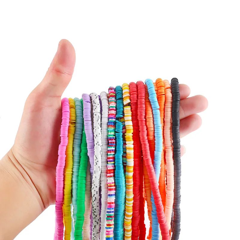 Perle Heishi In Argilla Polimerica Piatte Tonde Colorate Distanziatori Perle Sciolte Per Creazione Di Gioielli Fai Da Te Bracciale Collana Fatti A Mano