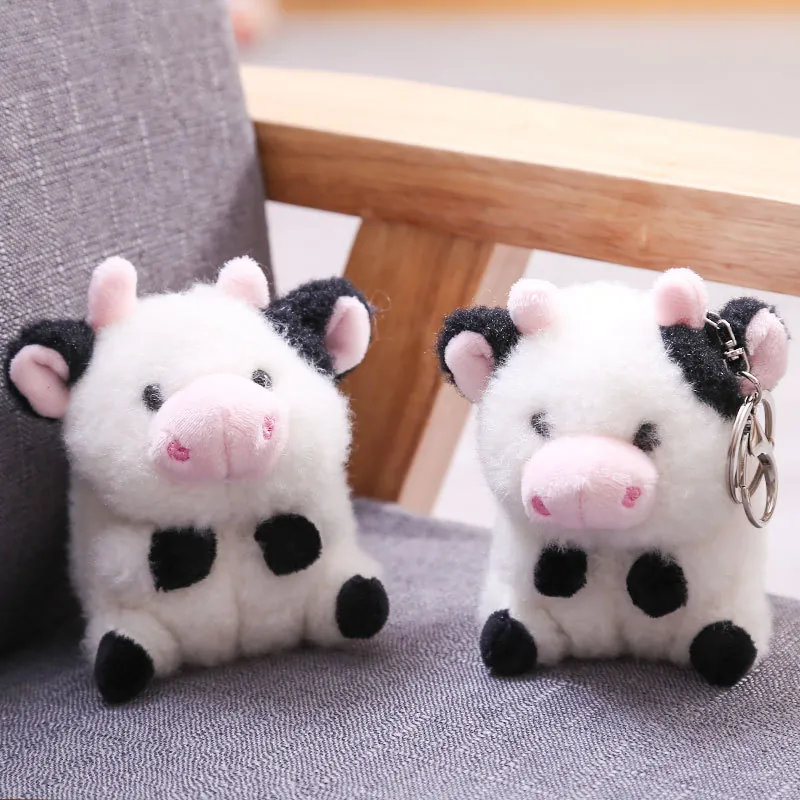 Llavero De Peluche De Vaca Animal De Peluche Suave Colgante De Bolsa Mini Muñeca De Dibujos Animados