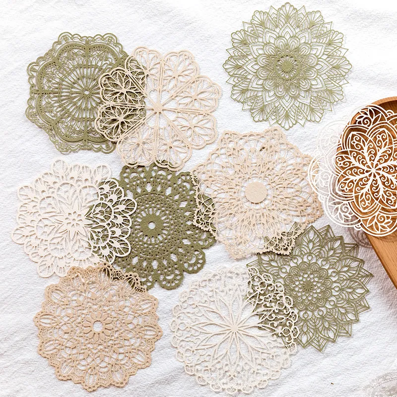 Hollow Decorative Material Paper Vintage Lace Laser Cut Patterns Specialty Paper For Scrapbooking Journaling DIY Crafts Card Decor Retro