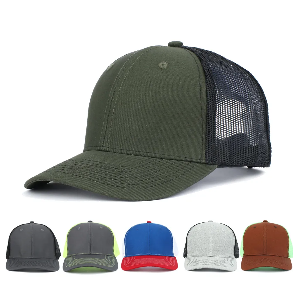 Trucker Hat Mesh Breathable Adjustable Snapback Curved Brim Outdoor Sun Protection Baseball Cap Unisex Casual