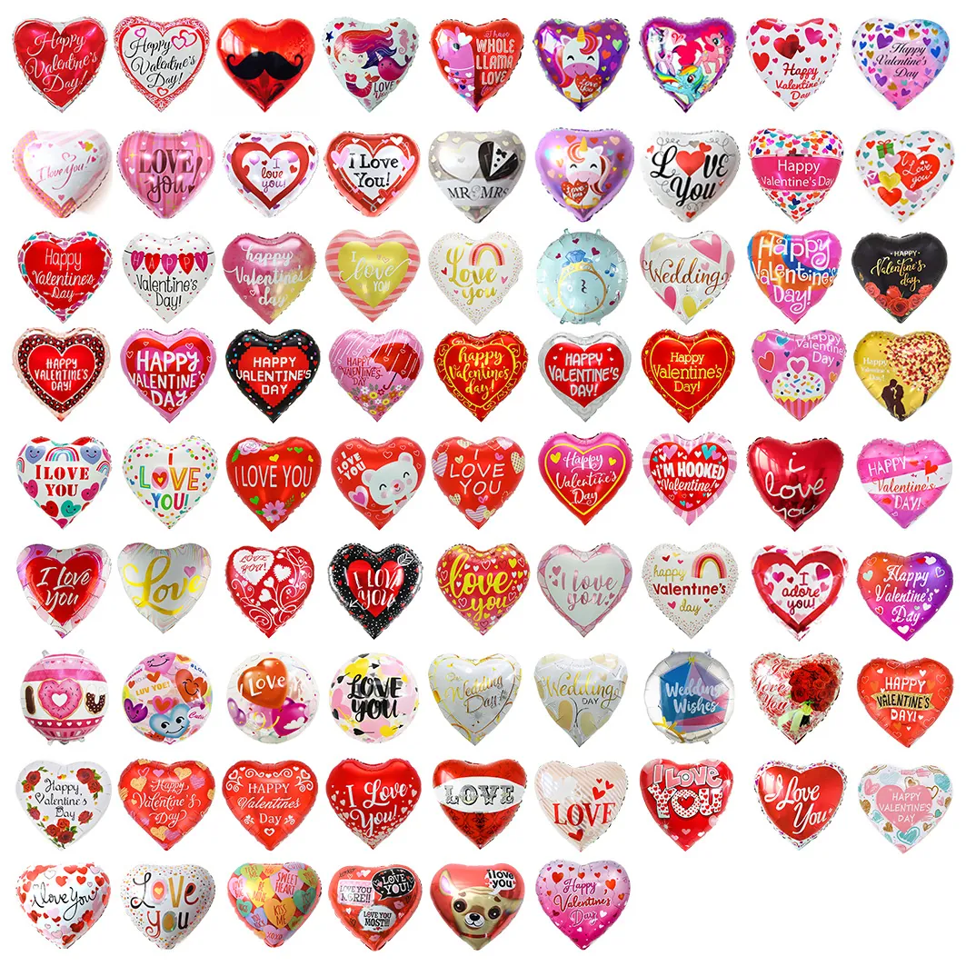 Heart Shaped Foil Balloons Romantic Valentine Day Wedding Party Decoration Aluminum Film Inflatable Celebration Accessory