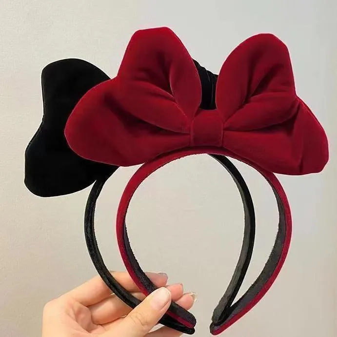 Large Velvet Bow Headband Elegant Bowknot Hair Hoop Fashion Hair Accessories For Women Christmas Birthday Party