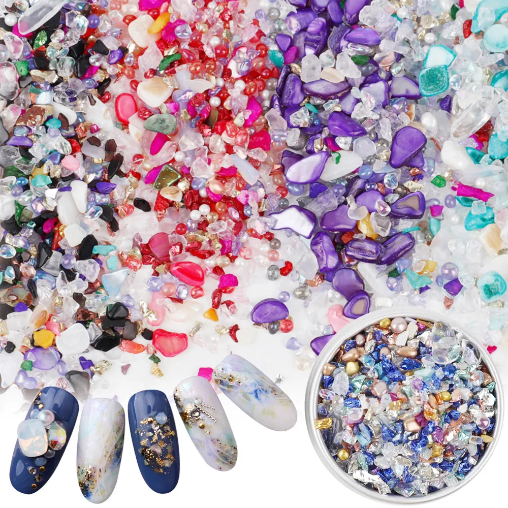 Irregular Crushed Glass Beads Colorful Mixed Stones For DIY Crafts Nail Art Decoration Filling Jewelry Making Accessories
