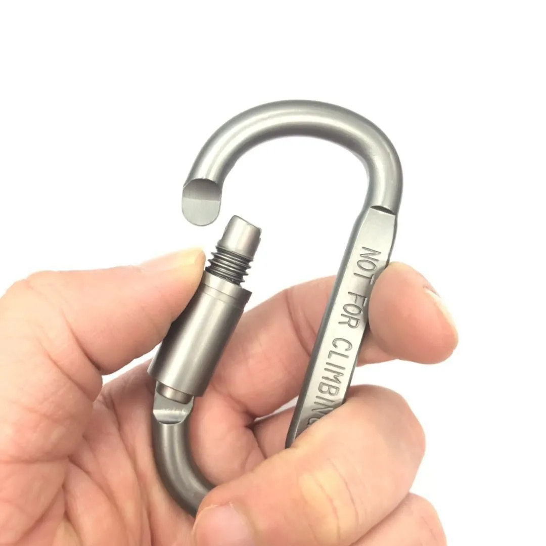Carabiner D-Ring Locking Keychain Aluminum Alloy Heavy Duty Hook For Backpack Camping Outdoor Hiking Accessory Gear