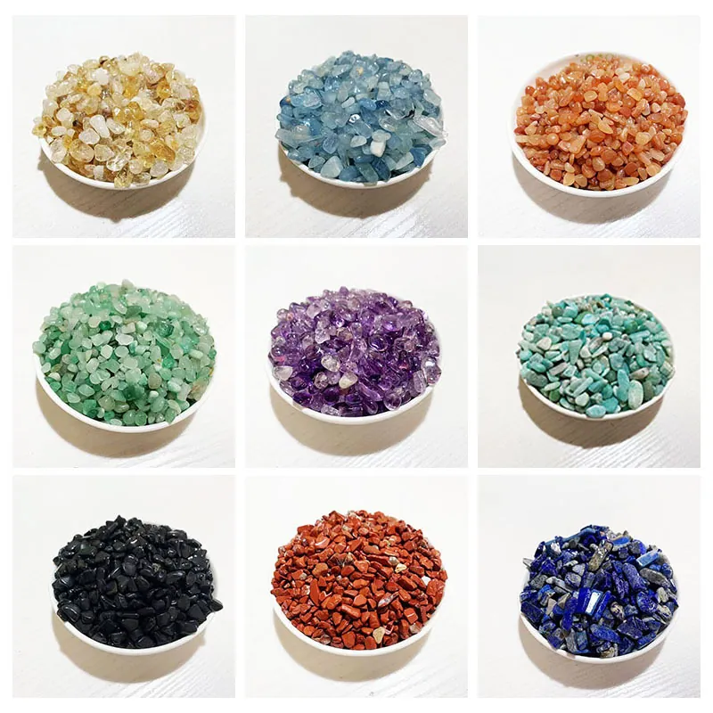 Natural Crystal Gravel Polished Stone Chips For DIY Jewelry Making Aquarium Decor Flower Pot Filling Multi Color Home Decor
