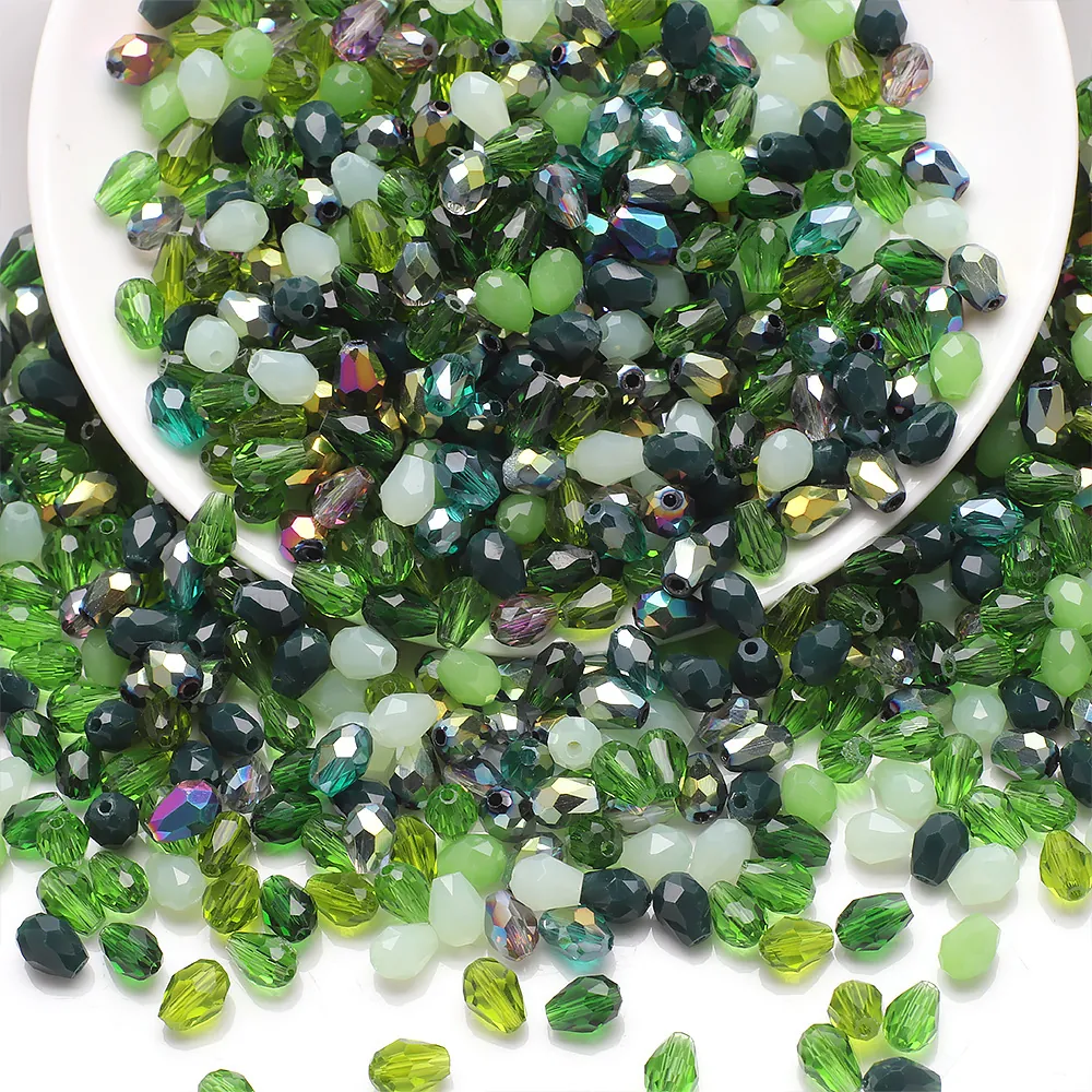 Faceted Waterdrop Crystal Glass Beads For DIY Jewelry Making Mixed Colors Accessories Teardrop Loose Beads