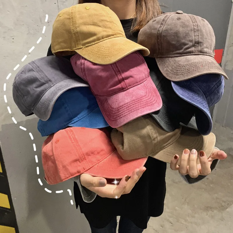 Washed Cotton Baseball Cap Vintage Distressed Adjustable Sun Hat For Men Women Kids Outdoor Breathable