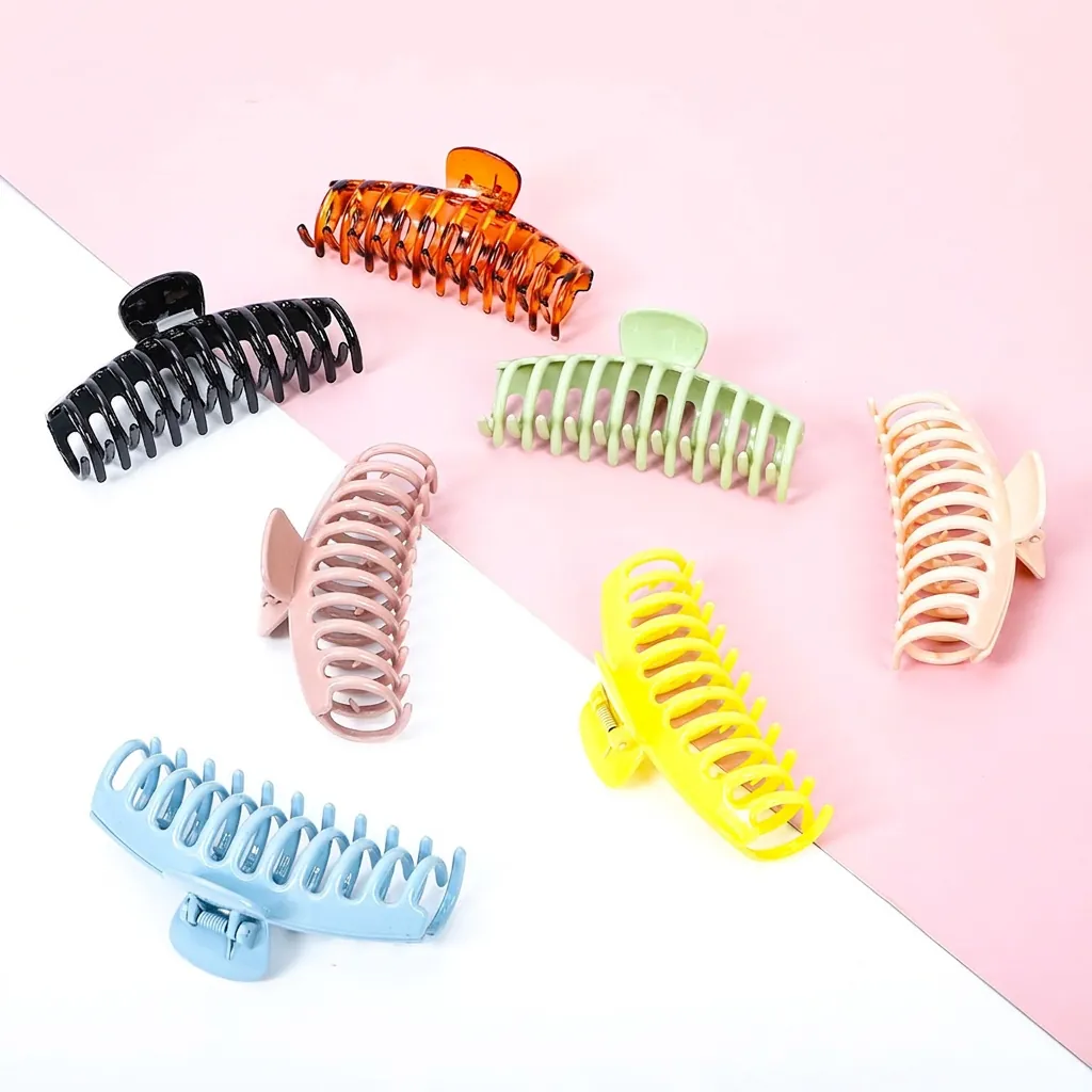 Large Hair Claw Clips For Women Strong Hold Shark Clips Plastic Resin Matte Glossy Nonslip Hair Accessories For Thick Hair