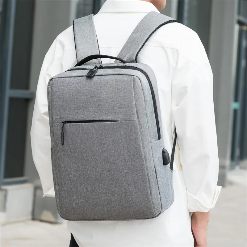 Business Laptop Backpack Oxford Cloth With USB Charging Port Water Resistant Large Capacity Travel School Bag For Men Women