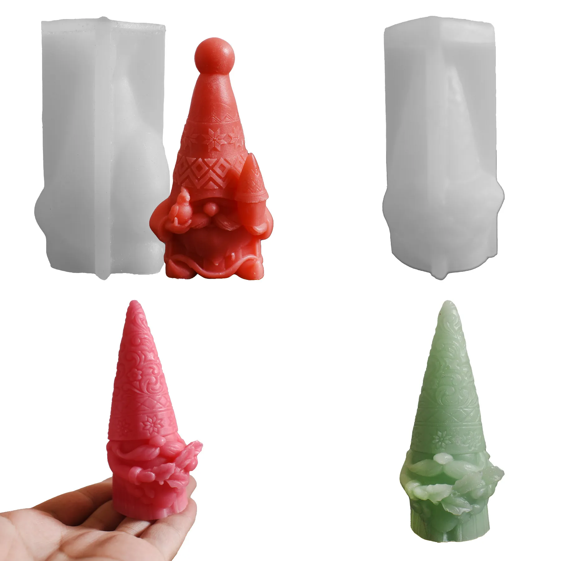 Christmas Gnome Silicone Mold Santa Elf Shape DIY Candle Soap Making Plaster Craft Baking Kitchen Tool