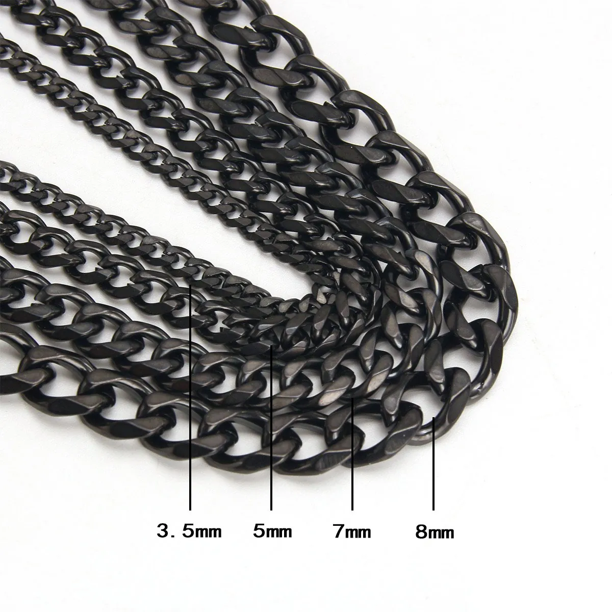 Black Cuban Link Bracelet Stainless Steel Electroplated Hip Hop Style Jewelry For Men And Women Unisex Streetwear Punk Chain