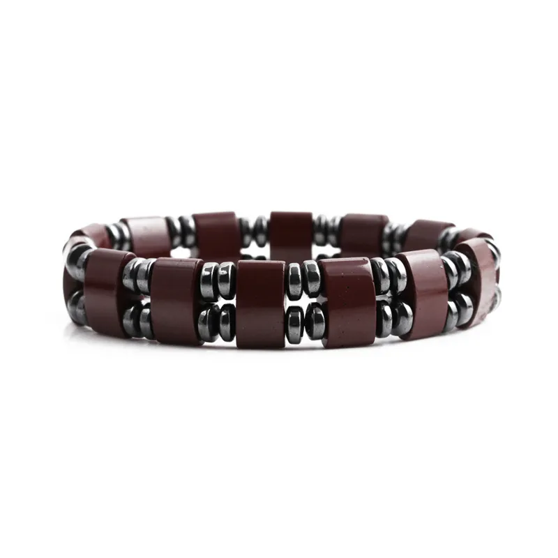 Bracciale Di Perline Ematite Magnetica Distanziatori Rame Gioielli Salute Stile Vintage Unisex