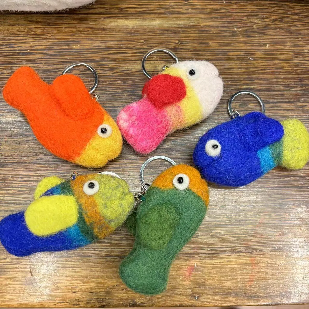 Handmade Wool Felt Fish Keychain Cute Animal Pendant Backpack Ornament Handcrafted Soft Plush Bag Charm For Women Kids